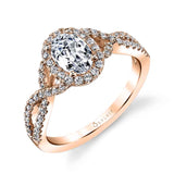 Jocelina - Oval Shaped Spiral Engagement Ring