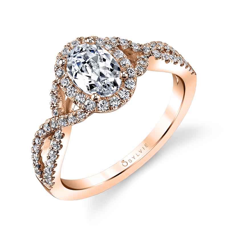 Jocelina - Oval Shaped Spiral Engagement Ring