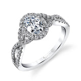 Jocelina - Oval Shaped Spiral Engagement Ring