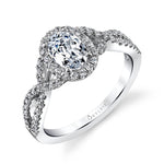 Jocelina - Oval Shaped Spiral Engagement Ring