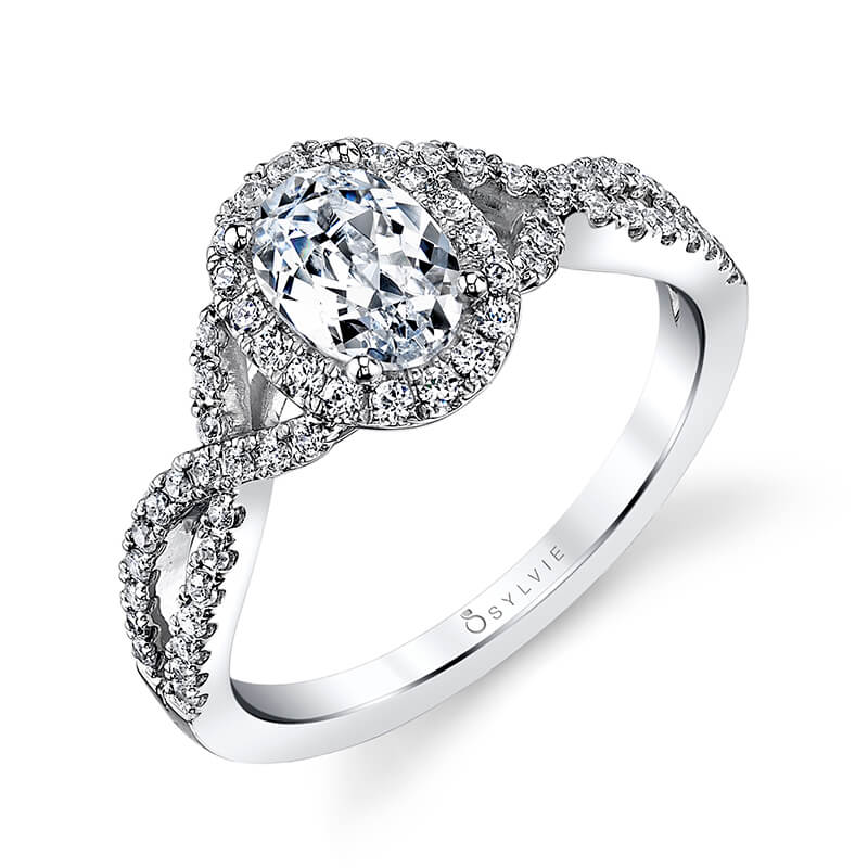 Jocelina - Oval Shaped Spiral Engagement Ring