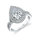 Unique Double Halo Engagement Ring