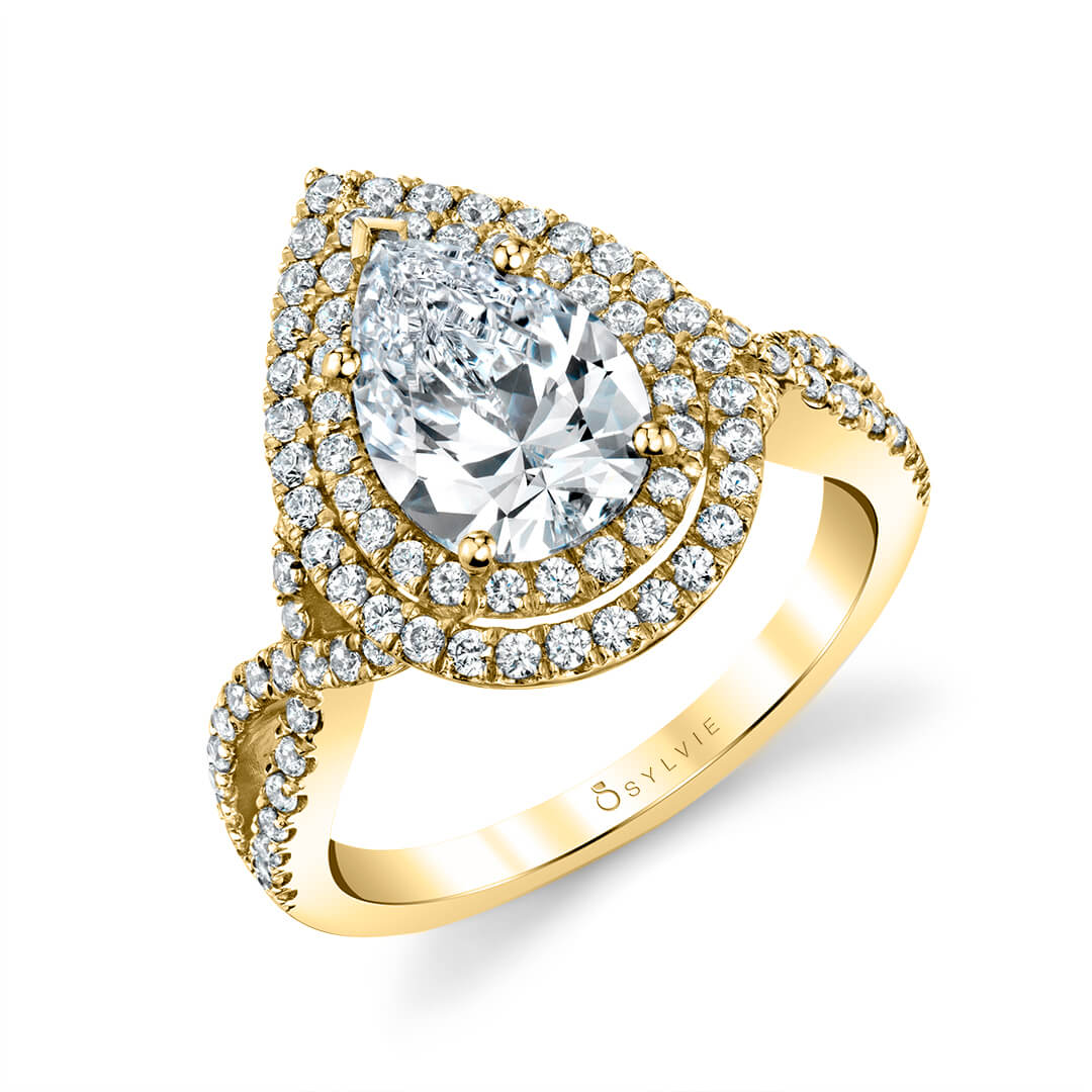 Unique Double Halo Engagement Ring