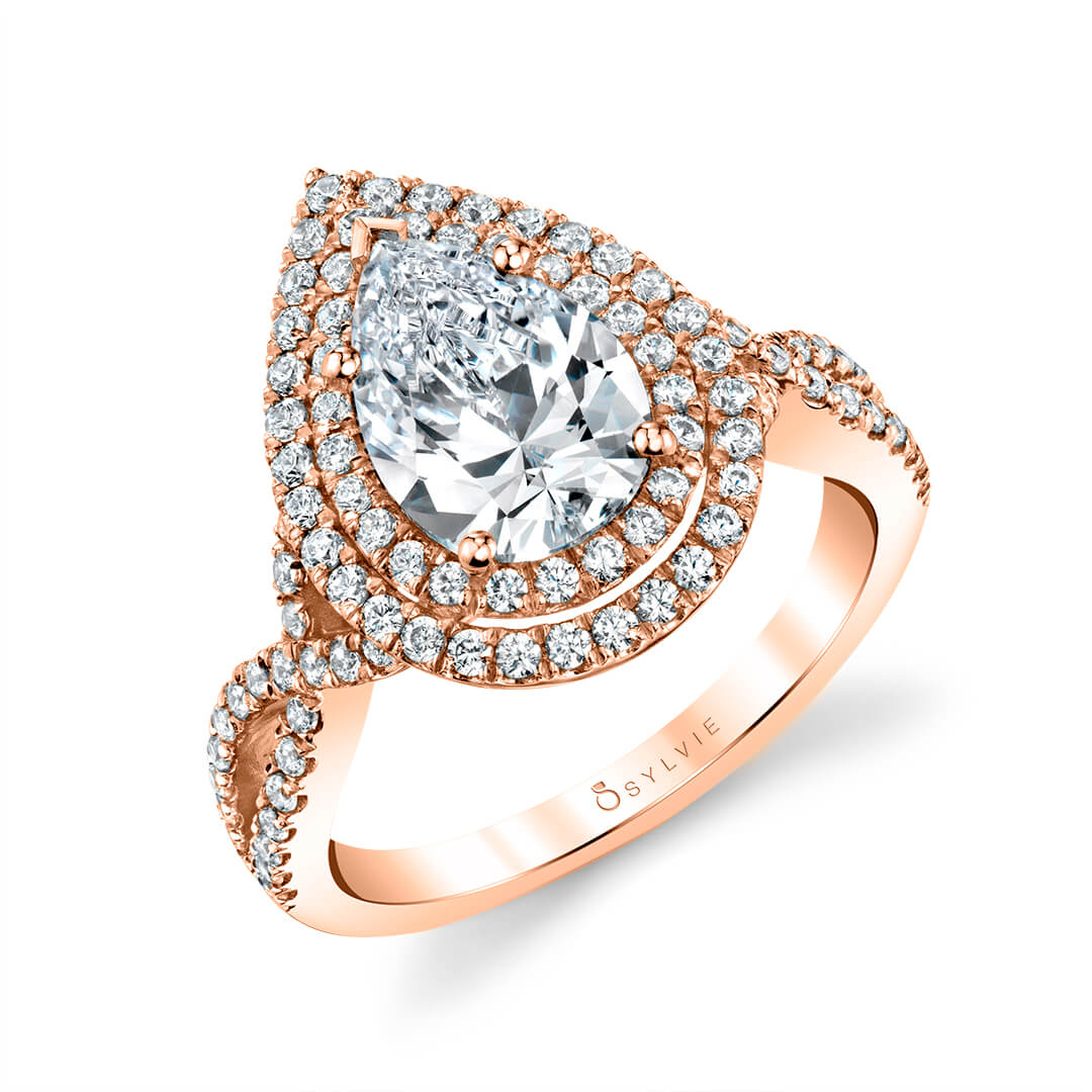 Unique Double Halo Engagement Ring