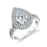 Unique Double Halo Engagement Ring