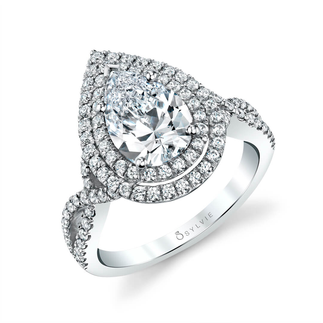 Unique Double Halo Engagement Ring