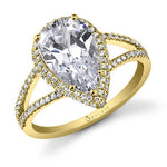 Clarinda - Pear Shaped Engagement Ring with Split Shank