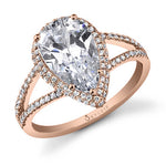 Clarinda - Pear Shaped Engagement Ring with Split Shank