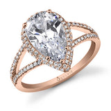 Clarinda - Pear Shaped Engagement Ring with Split Shank
