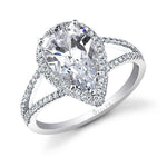 Clarinda - Pear Shaped Engagement Ring with Split Shank