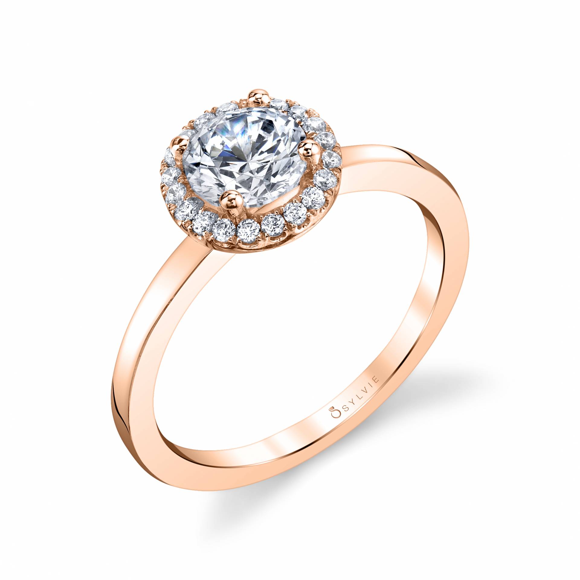 Bernadine - Modern Halo Engagement Ring