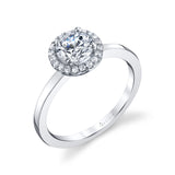 Bernadine - Modern Halo Engagement Ring