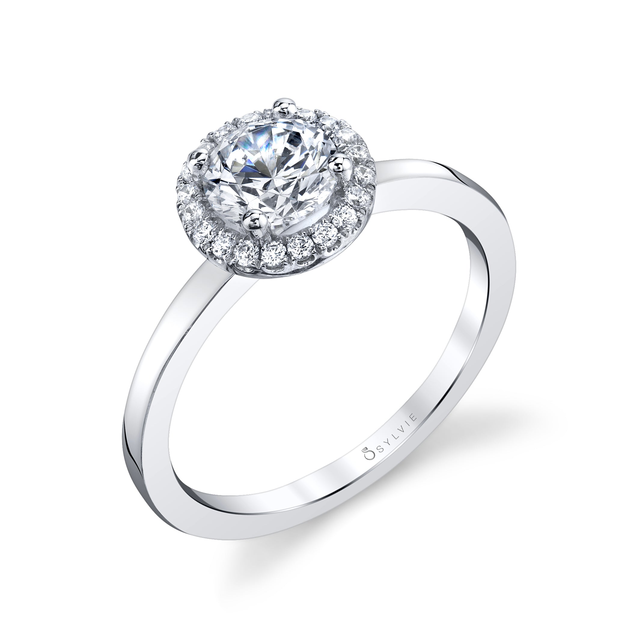 Bernadine - Modern Halo Engagement Ring