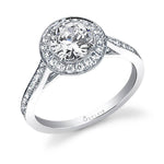 Yvette - Classic Round Engagement Ring with Halo