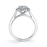 Yvette - Classic Round Engagement Ring with Halo