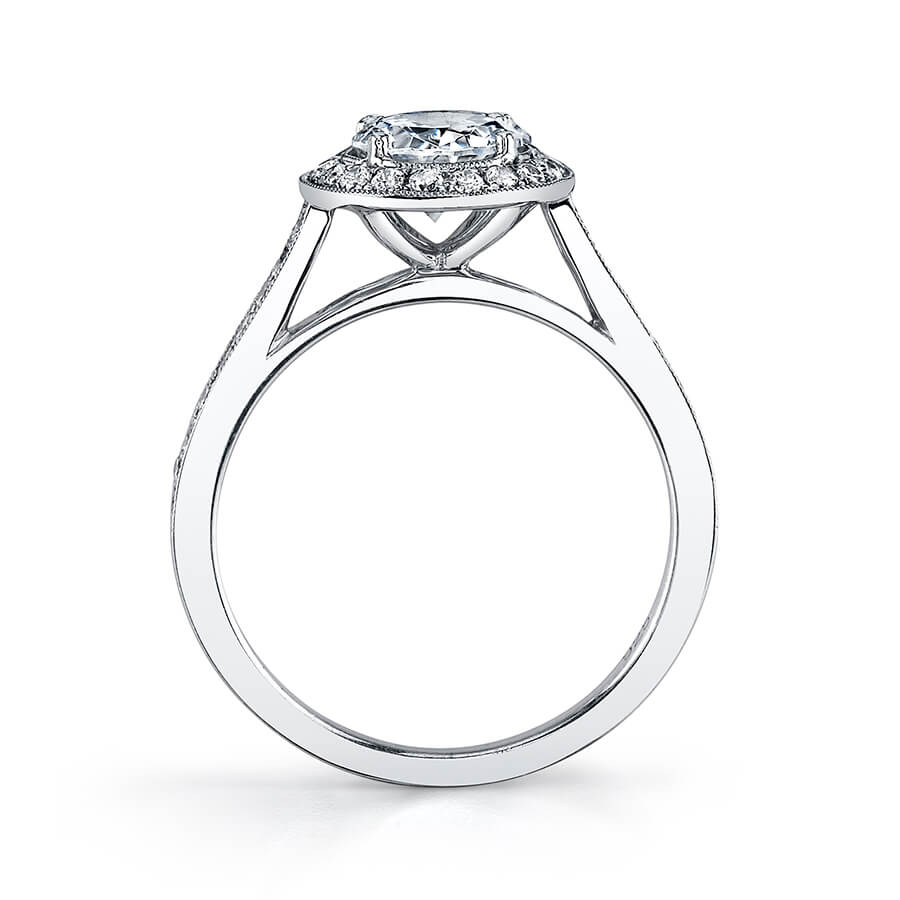 Yvette - Classic Round Engagement Ring with Halo