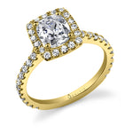 Tina - Classic Cushion Cut Engagement Ring with Halo