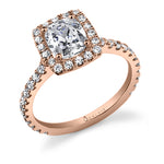 Tina - Classic Cushion Cut Engagement Ring with Halo