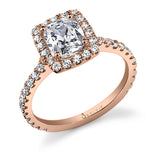 Tina - Classic Cushion Cut Engagement Ring with Halo