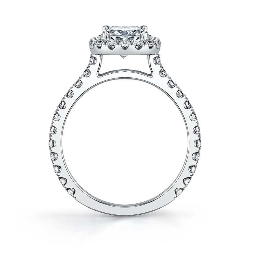 Tina - Classic Cushion Cut Engagement Ring with Halo