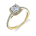 Cushion Cut Halo Engagement Ring - Angelika