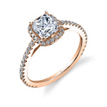 Cushion Cut Halo Engagement Ring - Angelika