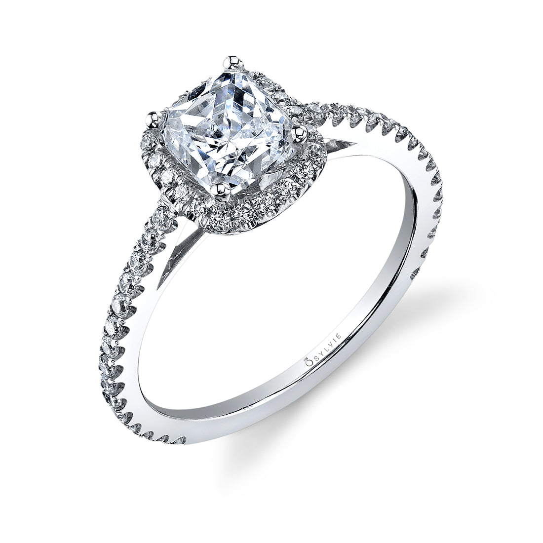 Cushion Cut Halo Engagement Ring - Angelika