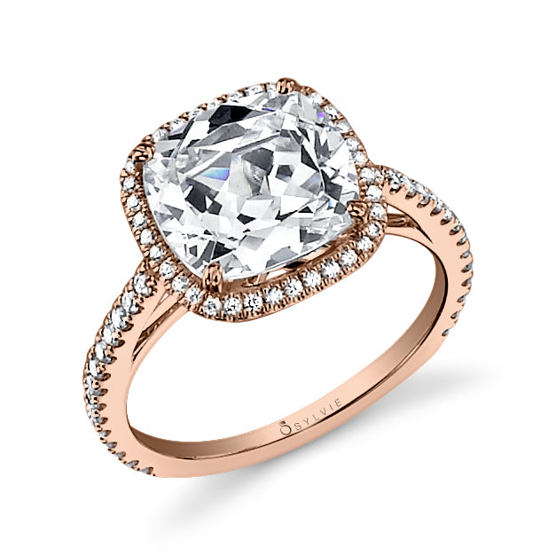 Angelika - Cushion Cut Engagement Ring with Halo