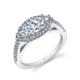 Angelika - Marquise Engagement Ring with Halo
