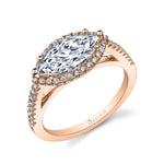 Angelika - Marquise Engagement Ring with Halo
