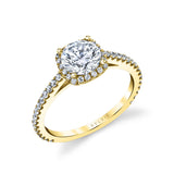 Classic Cushion Halo Engagement Ring - Angelika