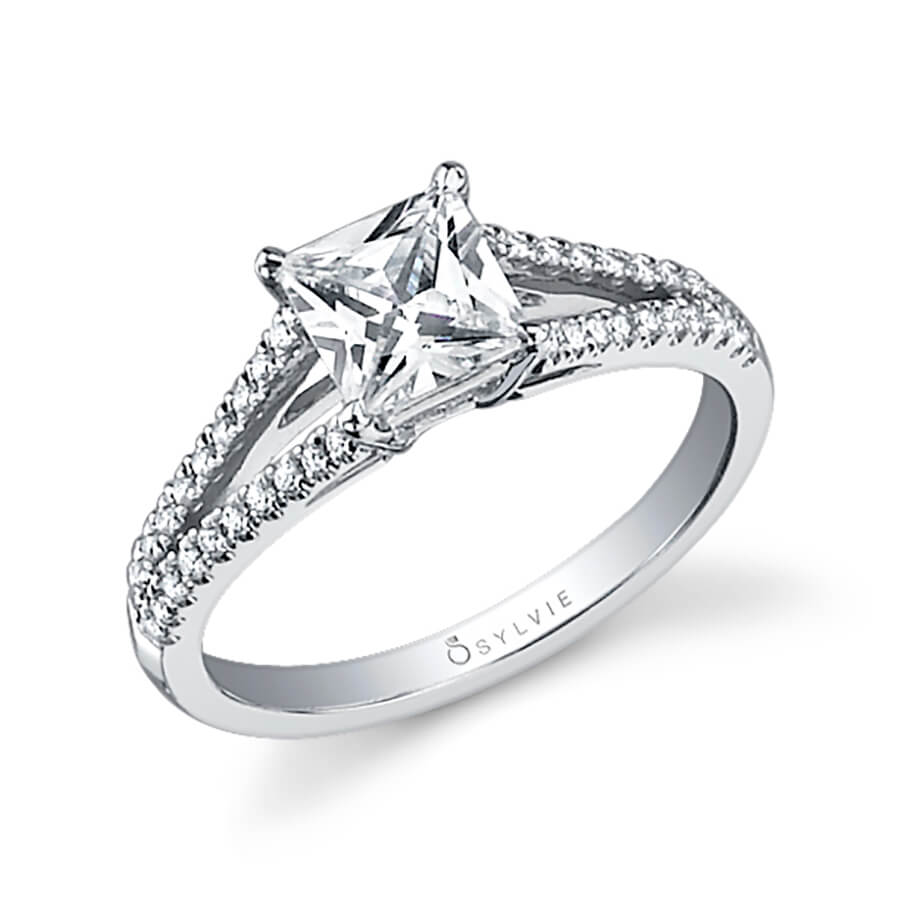 Theresa - Princess Cut Engagement Ring with Split Shank