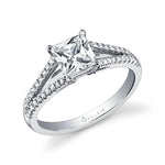 Theresa - Princess Cut Engagement Ring with Split Shank