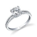 Melanie - Round Split Shank Engagement Ring