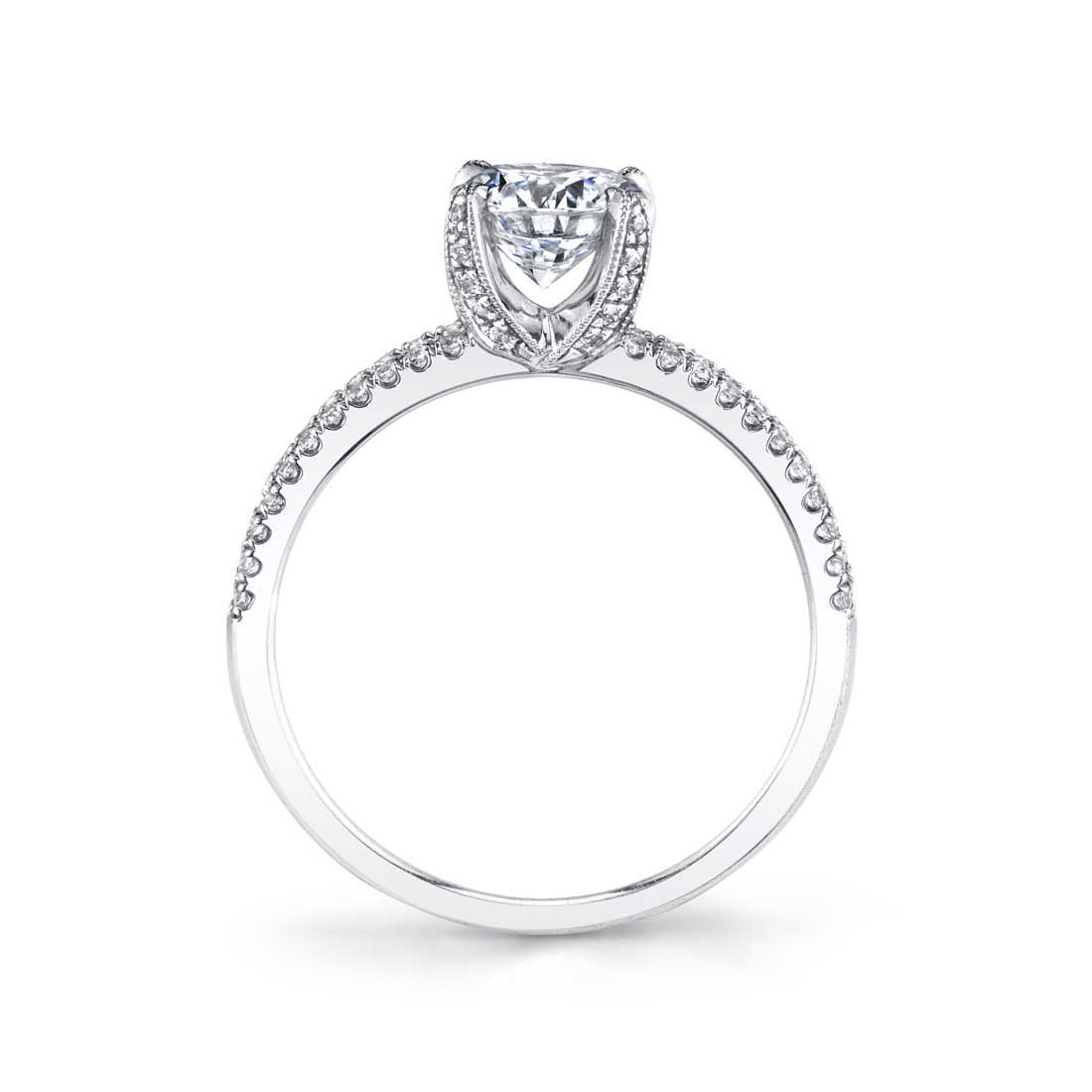 Melanie - Round Split Shank Engagement Ring