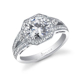 Solange - Vintage Inspired Engagement Ring with Halo