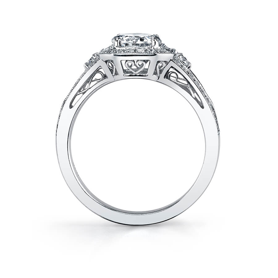 Solange - Vintage Inspired Engagement Ring with Halo