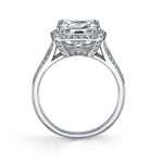 Lea - Vintage Inspired Cushion Cut Halo Engagement Ring