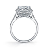 Lea - Vintage Inspired Cushion Cut Halo Engagement Ring