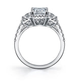 Geraldine - Emerald Cut Three Stone Engagement Ring