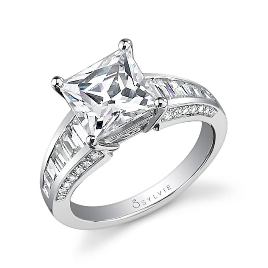 Zelie - Princess Cut Baquette Engagement Ring