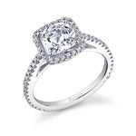 Klara - Cushion Cut Engagement Ring with Halo