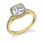 Klara - Cushion Cut Engagement Ring with Halo