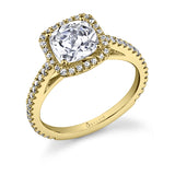 Klara - Cushion Cut Engagement Ring with Halo