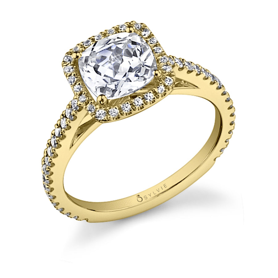 Klara - Cushion Cut Engagement Ring with Halo