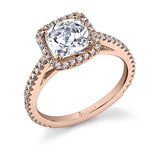 Klara - Cushion Cut Engagement Ring with Halo