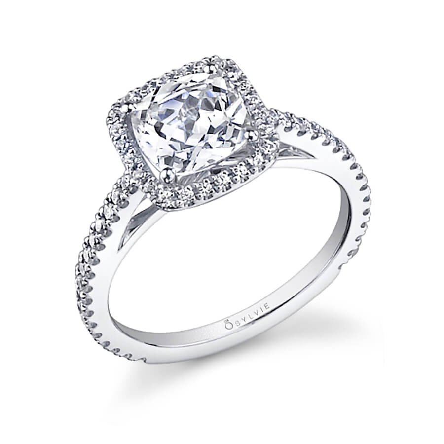 Klara - Cushion Cut Engagement Ring with Halo