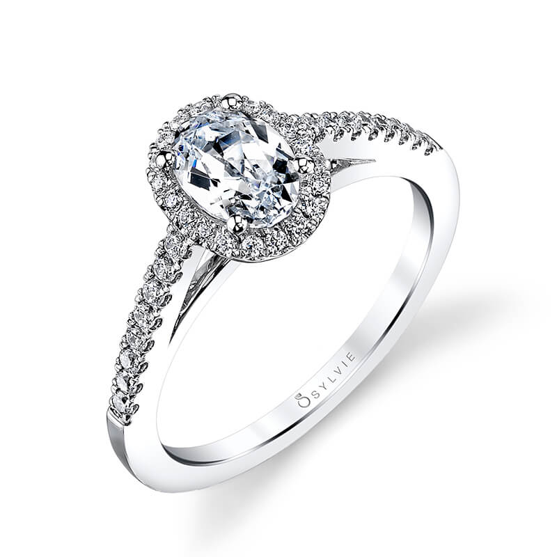 Klara - Oval Shaped Halo Engagement Ring