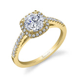 Klara - Classic Cushion Cut Engagement Ring with Halo