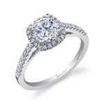 Klara - Classic Cushion Cut Engagement Ring with Halo